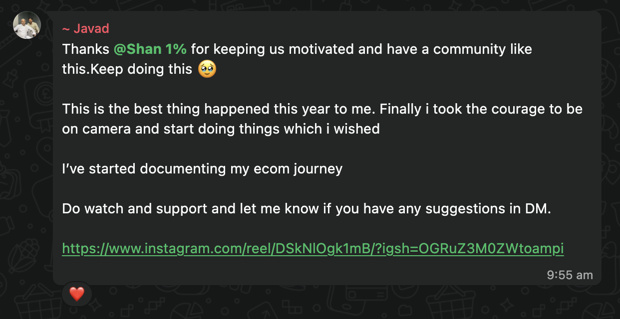Member testimonial