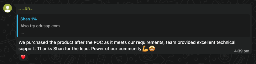 Member testimonial