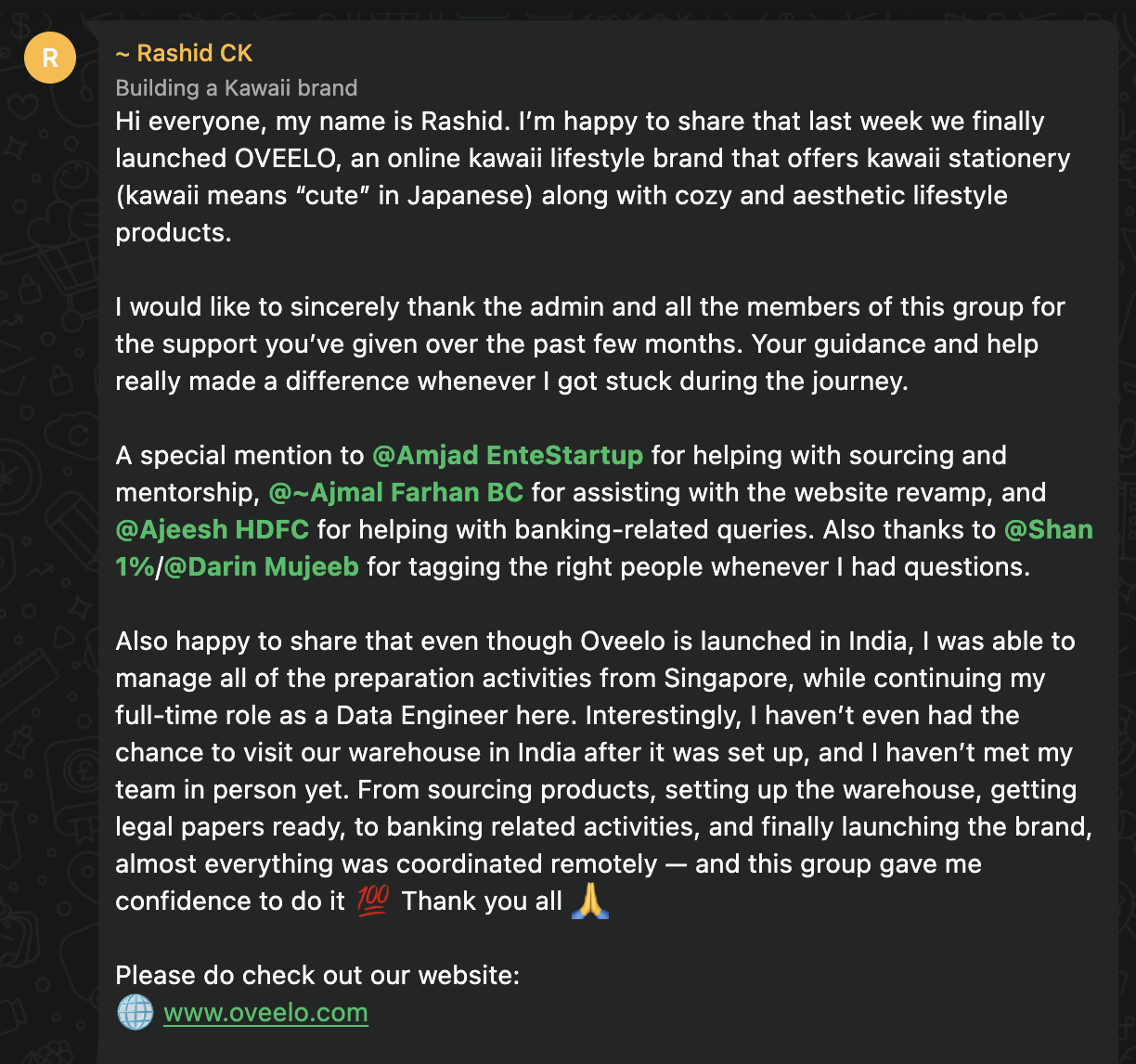 Member testimonial
